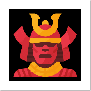 Red Samurai Helmet Posters and Art